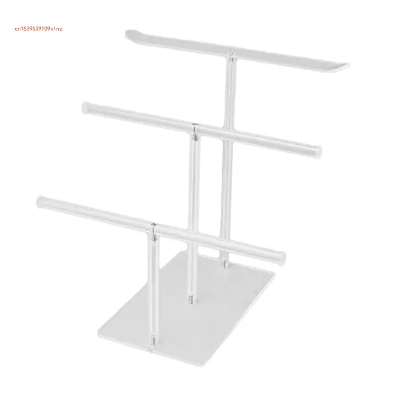 

Элегантный акриловый Т-образный держатель для ювелирных изделий, трехслойная подставка для органайзера для ювелирных изделий