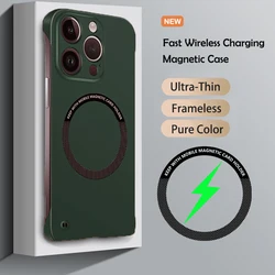 Luxury Ultra Slim Magnetic Frameless Solid Color Phone Case - Shockproof Cover - iPhone 13 Mini (Dark Green)