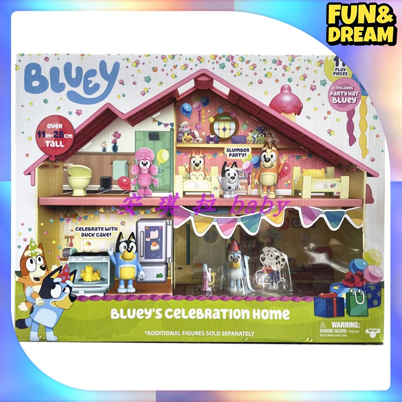 Bluey Action Figure Creative Cartoon Anime Figures Model Wooden Bluey Ornaments Statue Collectible Doll Ornament Desk Decoration