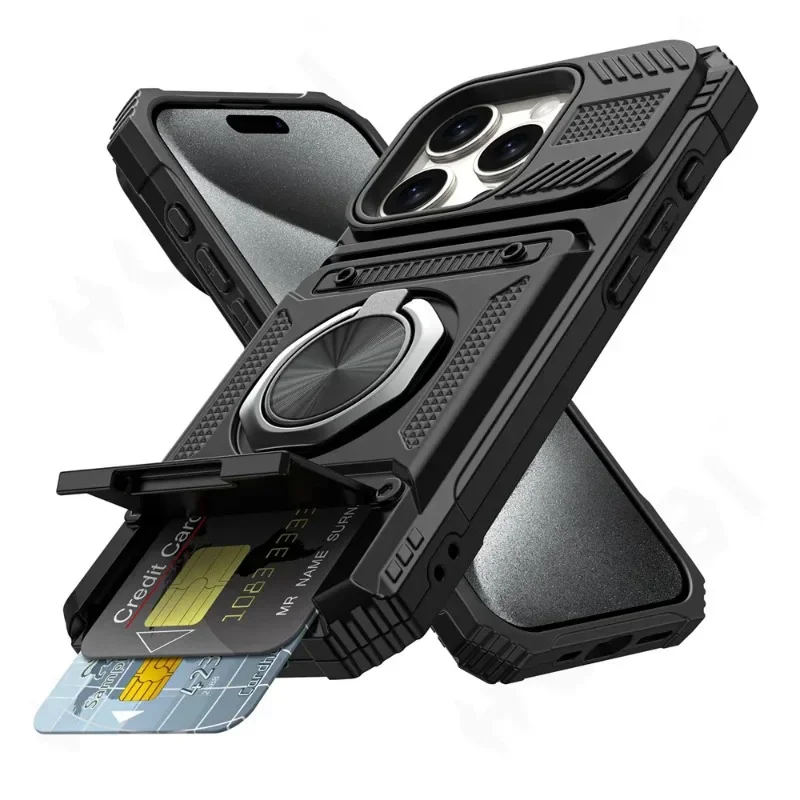 ตัวเลือกสินค้า เคสป้องกันทหาร iPhone 11-16 Pro Max หมุนได้
