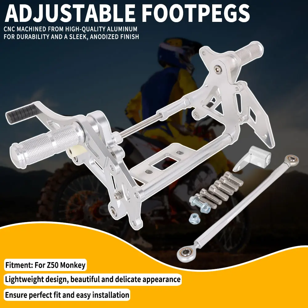 Bjmoto Racing CNC Universal Rearsets – Anodized Aluminum Footrests, Left & Right, M6 Mount