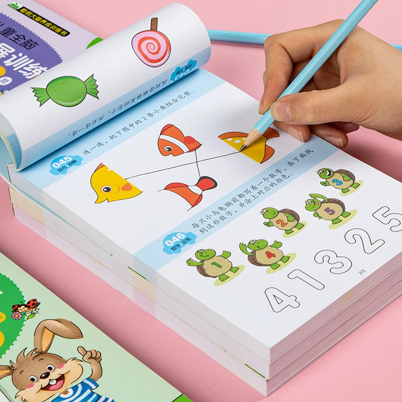 

Children's Whole Brain Thinking Development Training 306 Questions Puzzle Book Children's Concentration Training Early Teaching