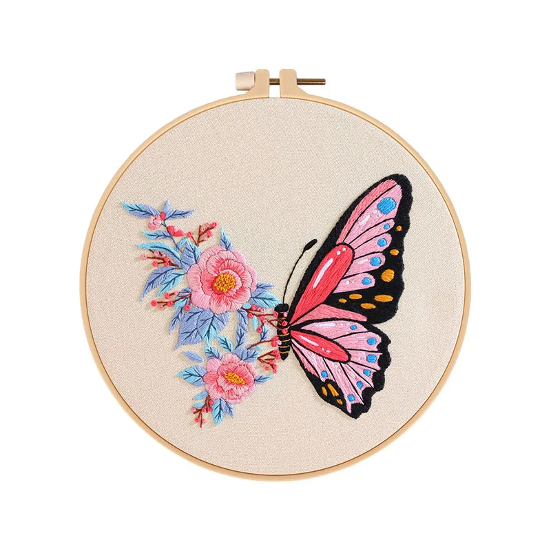 Embroidery Kit for Beginners Adults Cross Stitch Kits Hand Embroidery with Butterfly Patterns and Instructions DIY Kits embroidery set,embroidery kits