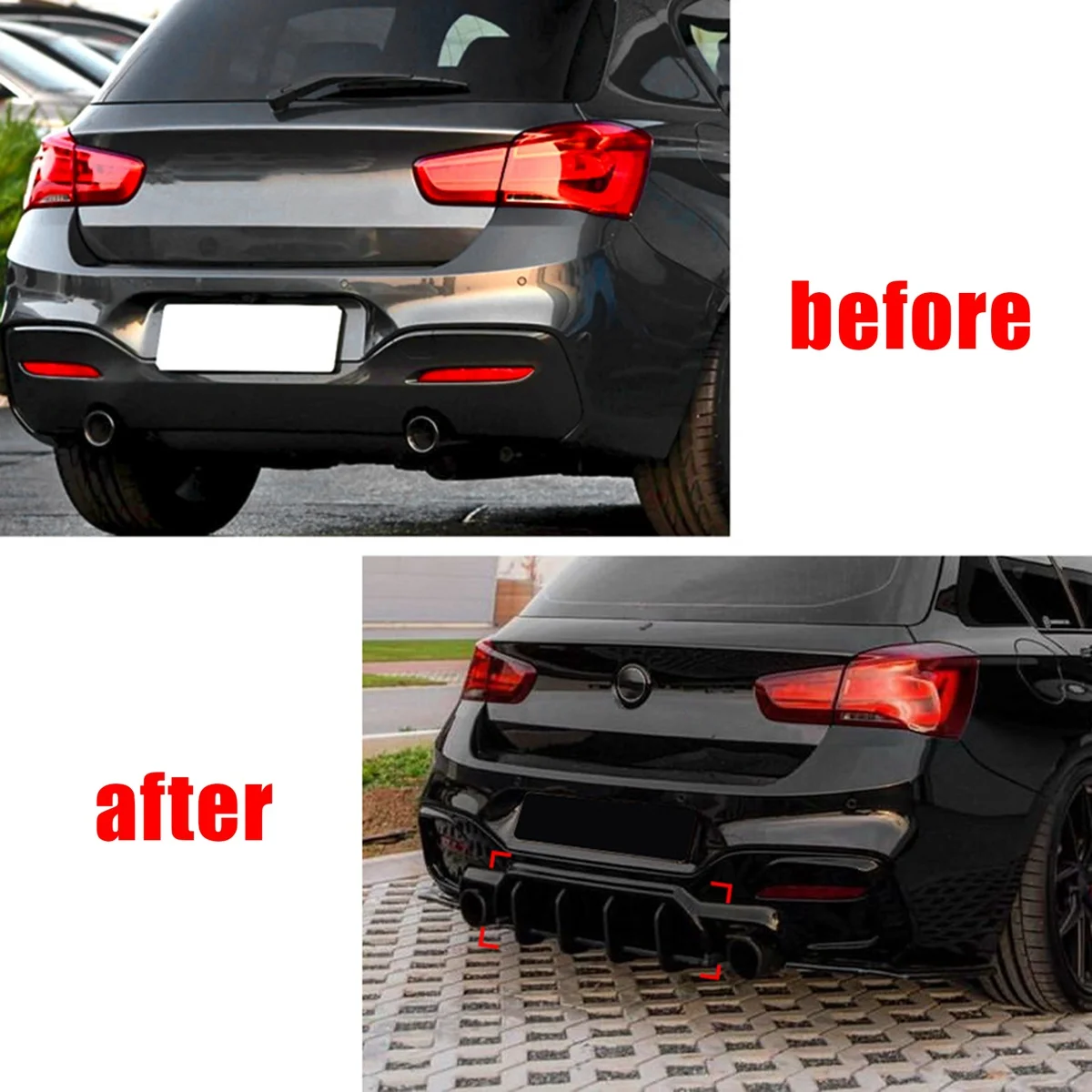 Paraurti Posteriore Diffusore Spoiler Lip Per Bmw Serie 1 F20 Lci M140I M Tech Sport 2015-2019