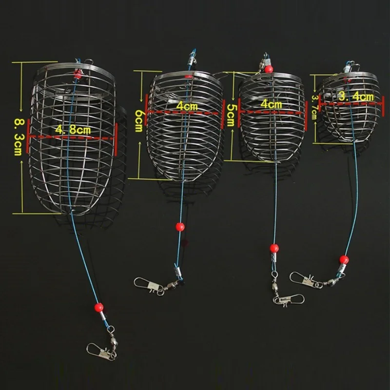 Feeder Holder Fishing Bait Cage Basket Fishing Accessories Stainless Steel Bait Basket Trap