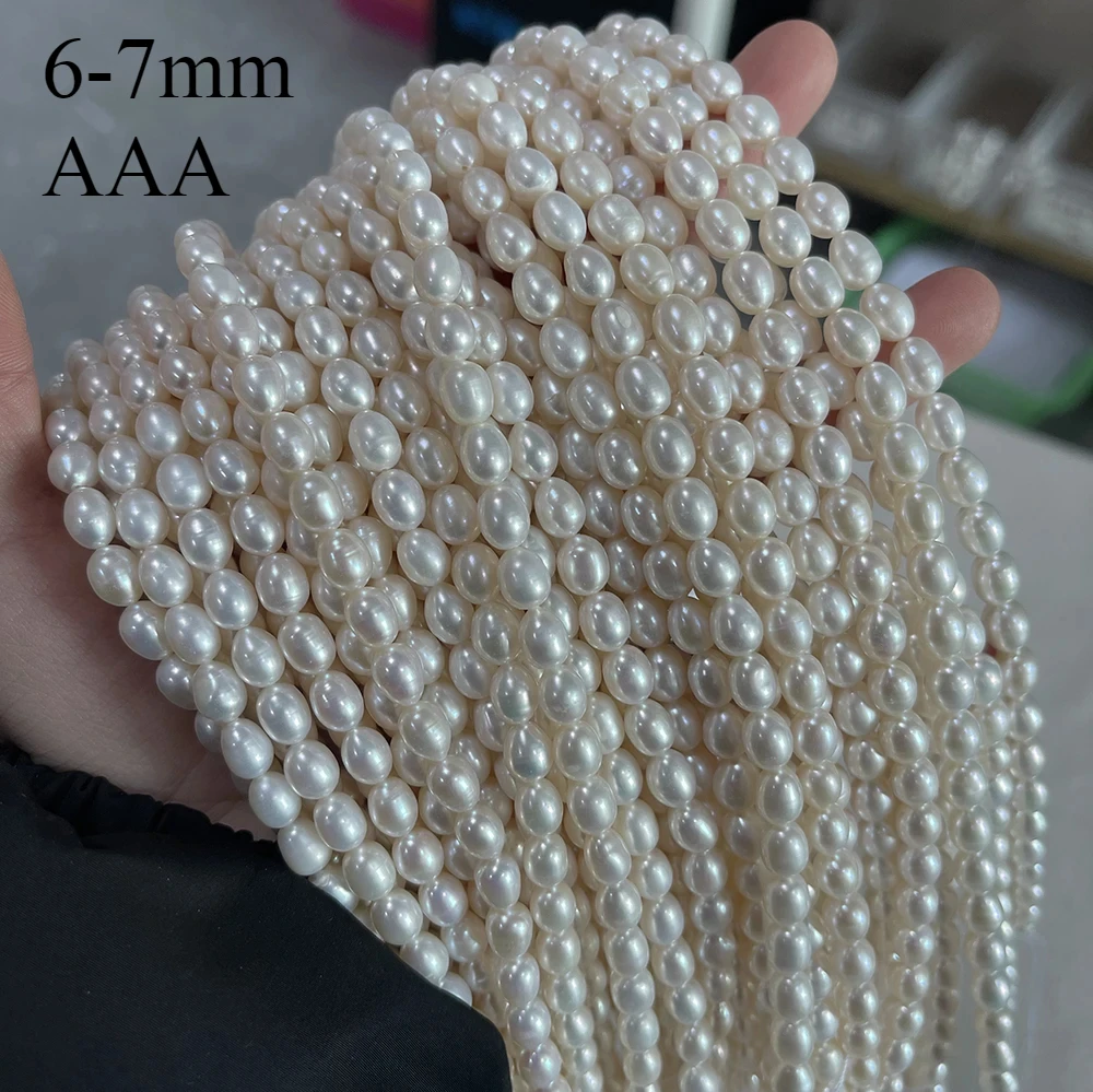 Pearls For Jewelry Natural Pearl Beads Loose Beads Loose Pearl Beads Pearl Beads Beads For Jewelry Making Natural Freshwater Pearl Beads Rice Shape Punch for DIY Necklace Bracelet Jewelry Making