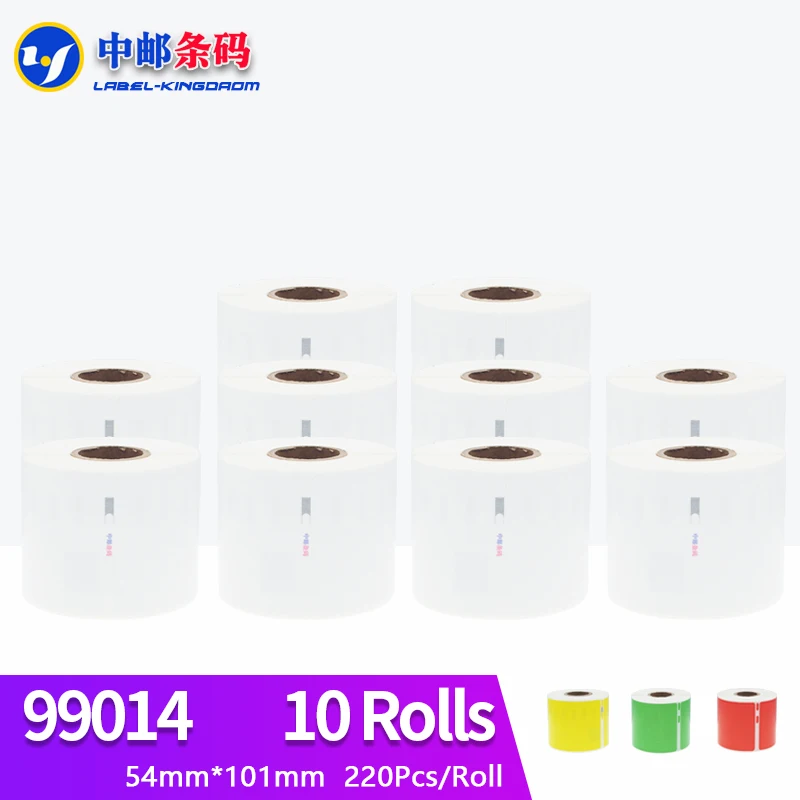 

10 рулонов, универсальная этикетка Dymo 99014, 54 мм * 101 мм, 220 шт., совместима с термопринтером LW450 Turbo 4XL