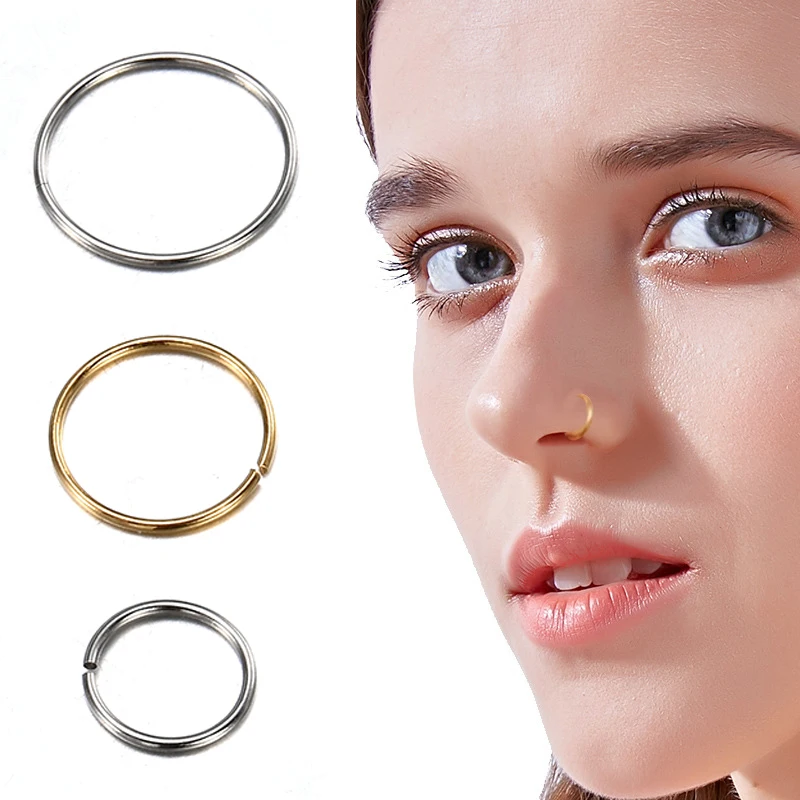 Piercing Jewelry 3pcs Stainless Steel Rings Nose Hoop Ear Piercing Tragus Minimalist Nose Rings Ear Cartiliage Tragus Sexy