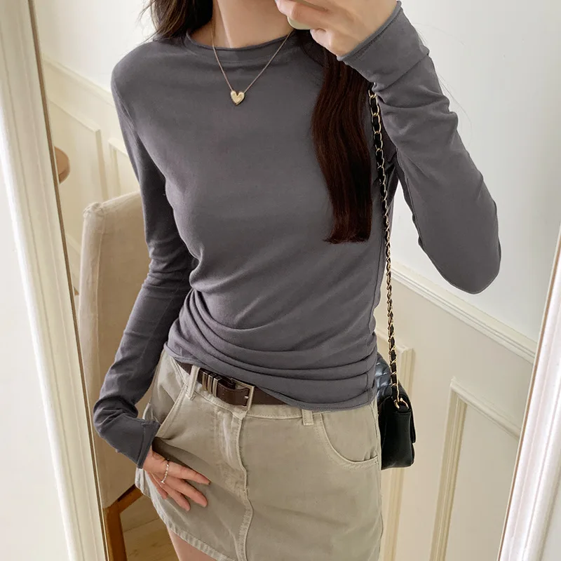 ตัวเลือกสินค้า เสื้อแขนยาว คอโอ แฟชั่นผู้หญิง ใส่สบาย ยืดหยุ่น คุณภาพดี