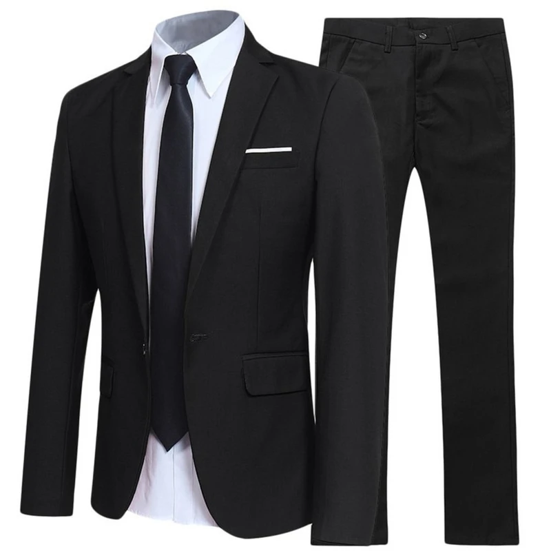 Men Blazers Sets 2 Pieces Wedding Elegant Formal 3 Suits Full Business Korean Pants Blue Coats Jackets Luxury mens suit