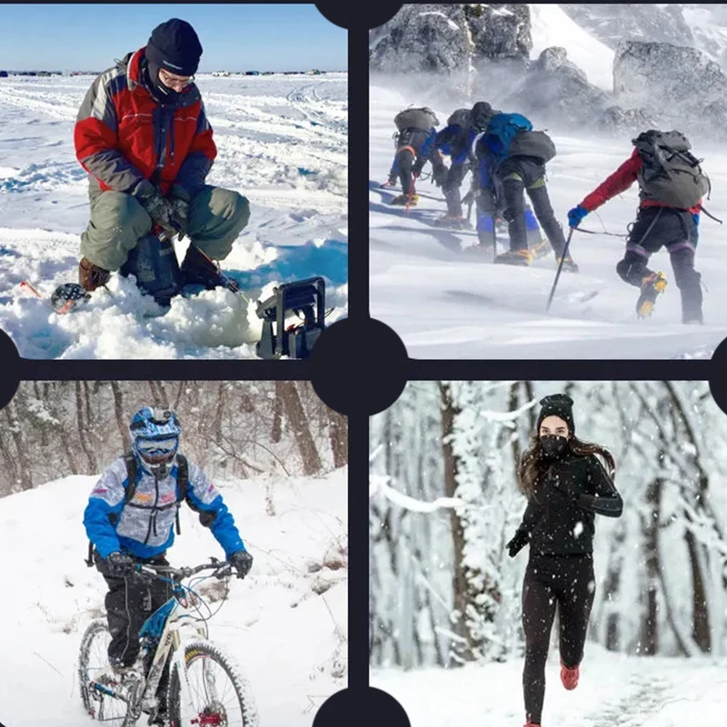 Winter Riding Mask Thickened Plush Knitted Neck Cover Balaclava Mask Windproof Anti-cold Outdoor Motocycle Ski Full Face Cover