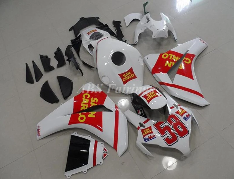 

Новый комплект обтекателей для мотоцикла ABS Подходит для HONDA CBR1000RR 2008 2009 2010 08 09 10 11 кузов красный белый на заказ 58