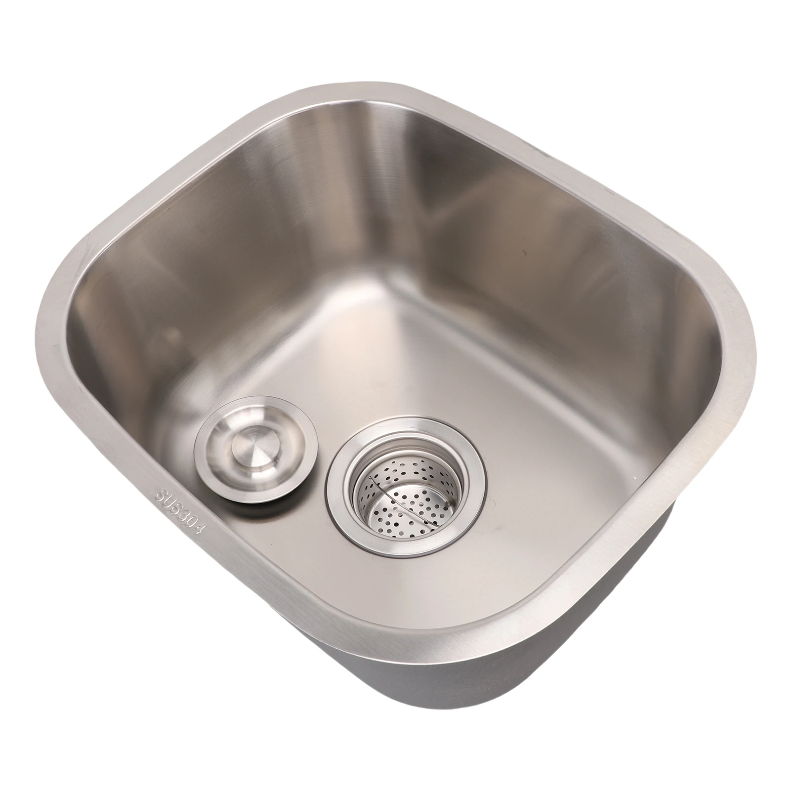 Single Bowl Water Sink 304 Stainless Steel Integrated Undermount Basin Washing Sink for Kitchen Bar Bathroom Undermount Sink