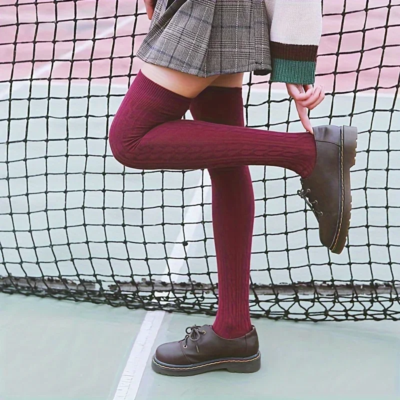 Cozy Thermal Over-the-Knee Knit Socks for Women - Warm and Stylish Winter Wear
