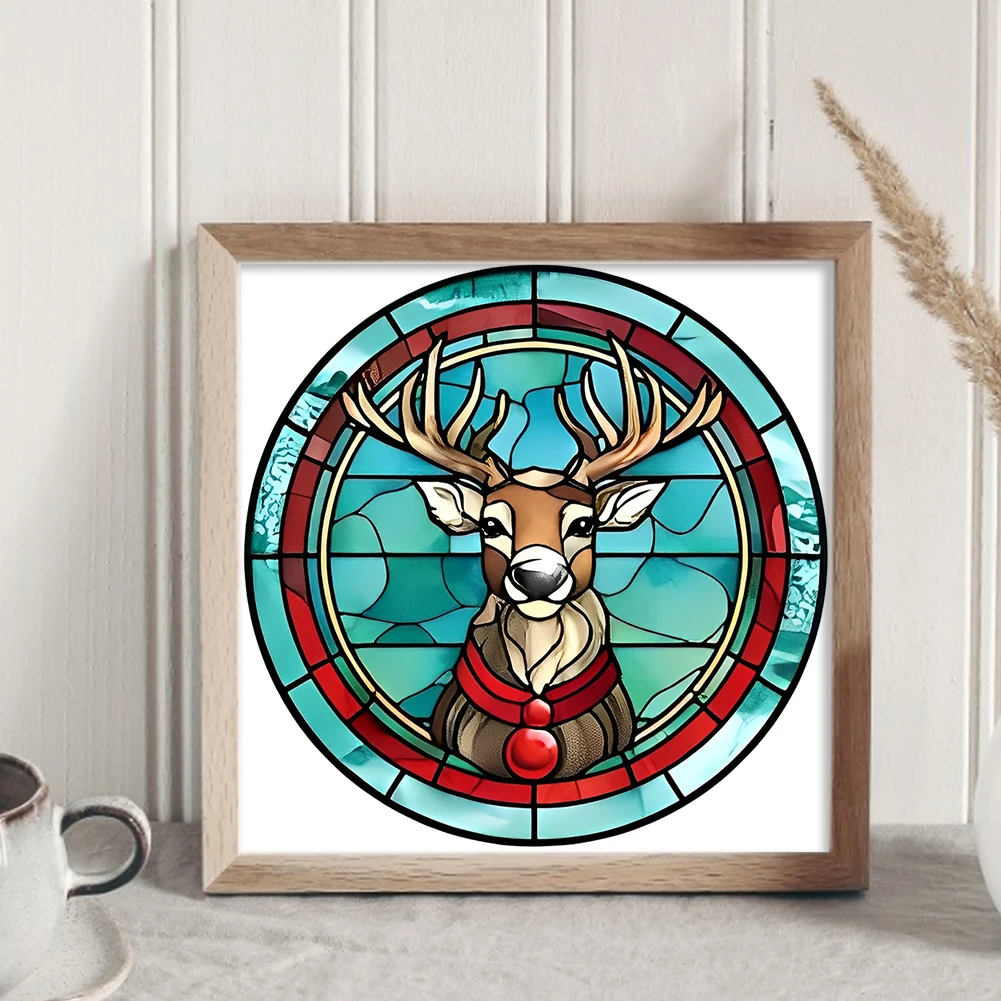 Christmas Series Cross Stitch Kits Stained Glass Santa Claus Christmas Tree Home Decor Painting Embroidery Set Printed Canvas cross stitch kit cross stitch tools