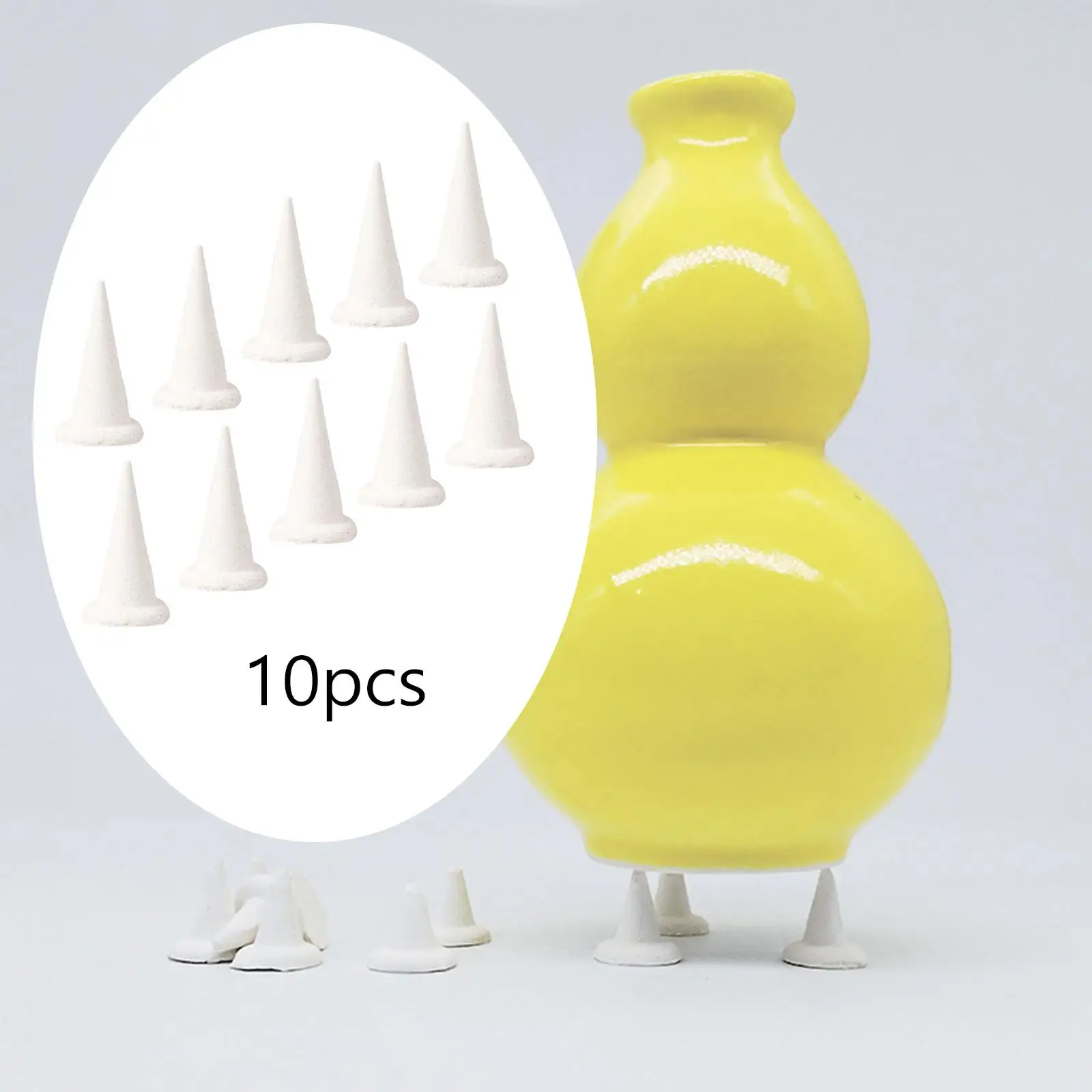 10x Ceramic Refractory Support Nails Moveable Nails Kiln Tool Triangle Nails for Ceramic Hobbyist Potters Monochromatic Glaze
