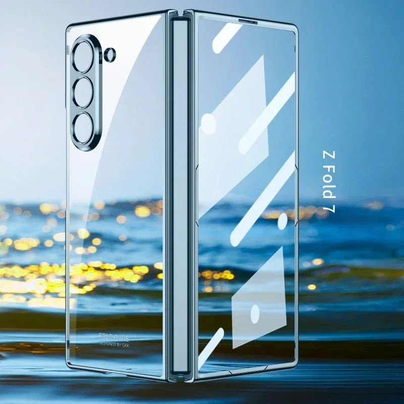 HD Transparent Electroplating Slim Protective Phone Case with Shell Film