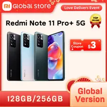 Versão global xiaomi redmi note 11 pro + 5g 128gb/256gb smartphone octa-dimensão do núcleo 920 120w hypercharge 120hz amoled 108mp