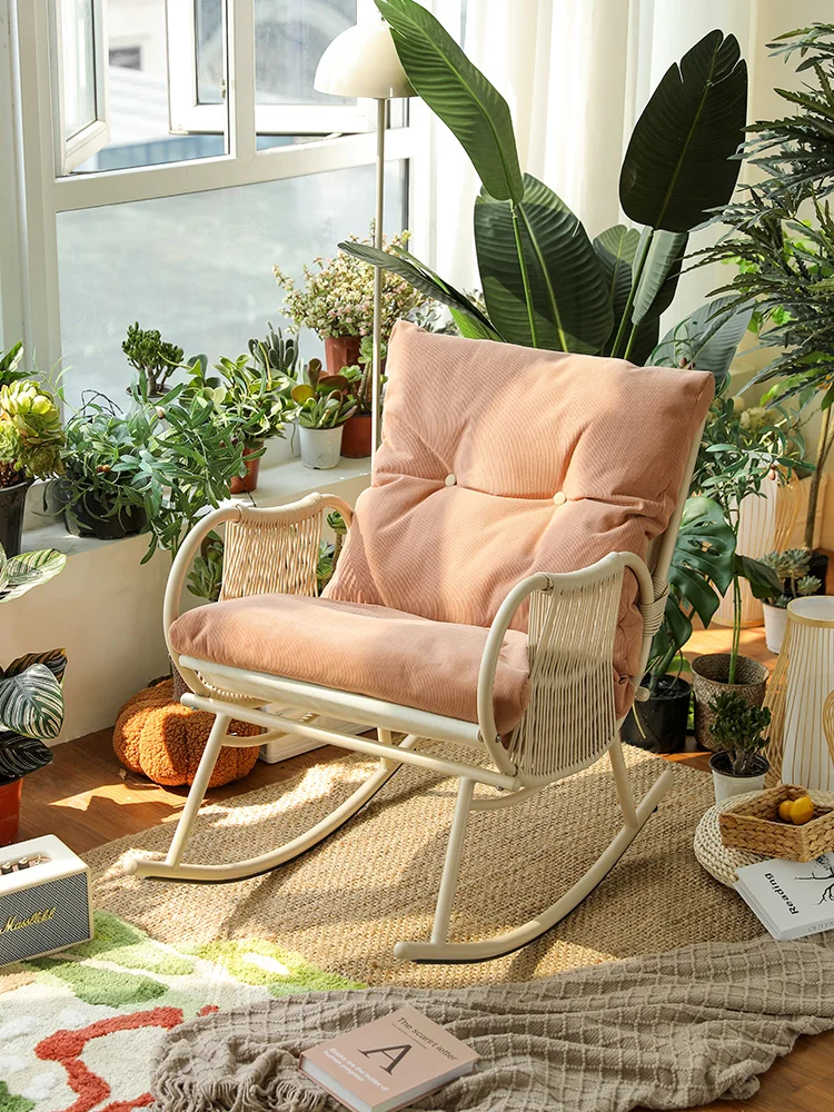 

Rocking chair adult lounge balcony online celebrity leisure rocking chair outdoor garden rattan chair lazy sofa chair