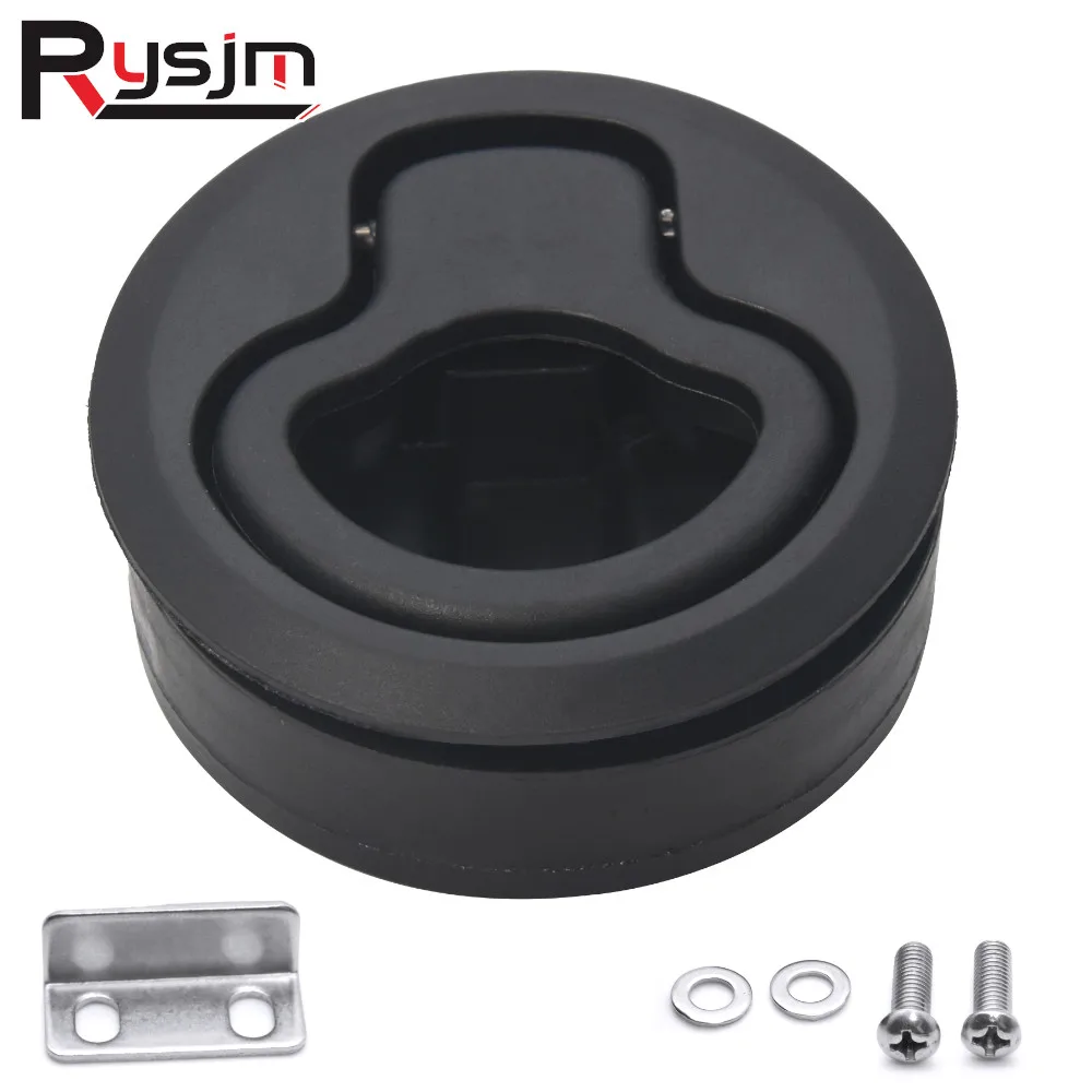 

1 Piece Black Round Locking Flush Pull Latch Replacement Plastic For RV Marine Boat Yacht Accessories Deck Hatch Locker