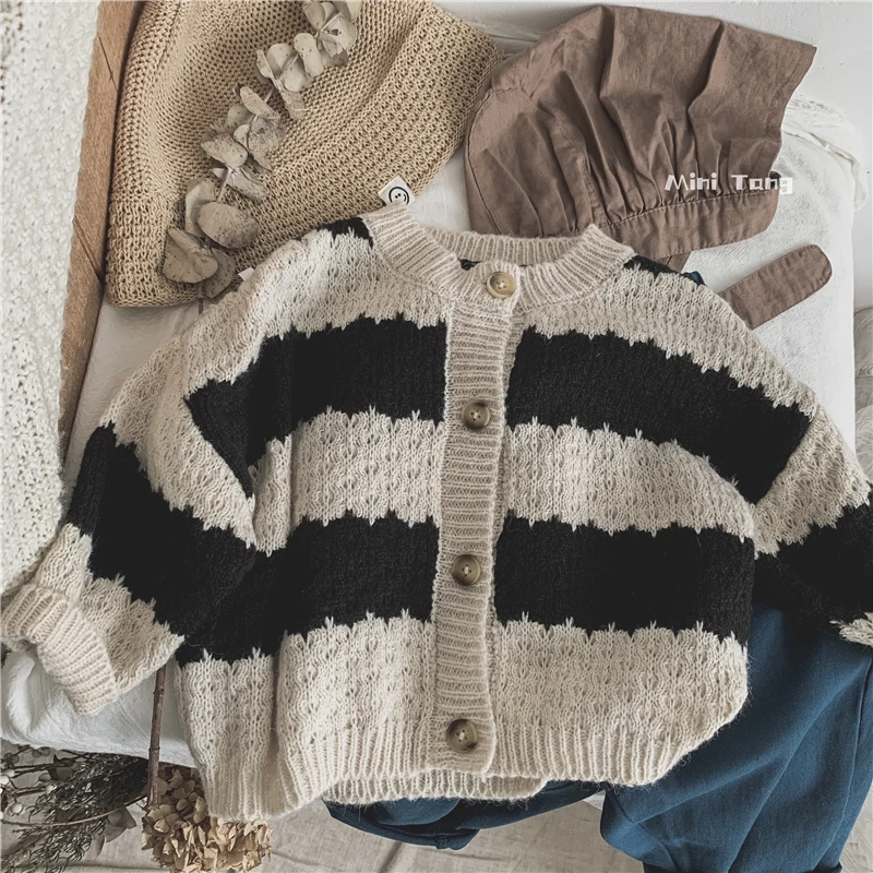 Spring And Autumn Newborn Baby Boys And Girls Baby Knitted Cardigan Children's Casual Loose Clothes baby jacket