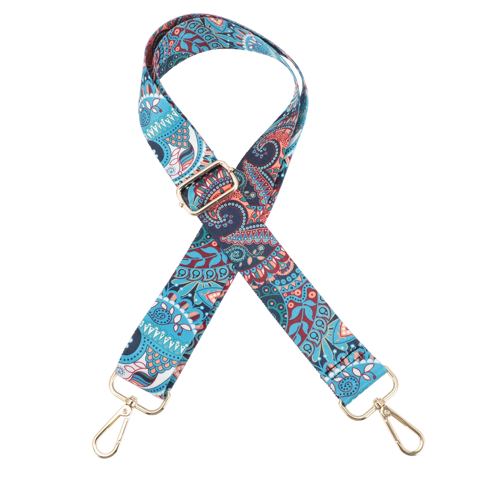 

Banjo Strap Vintage Belt for Gift Decorative Straps Floral Printed Replacement Adjustable Cross Body Purse