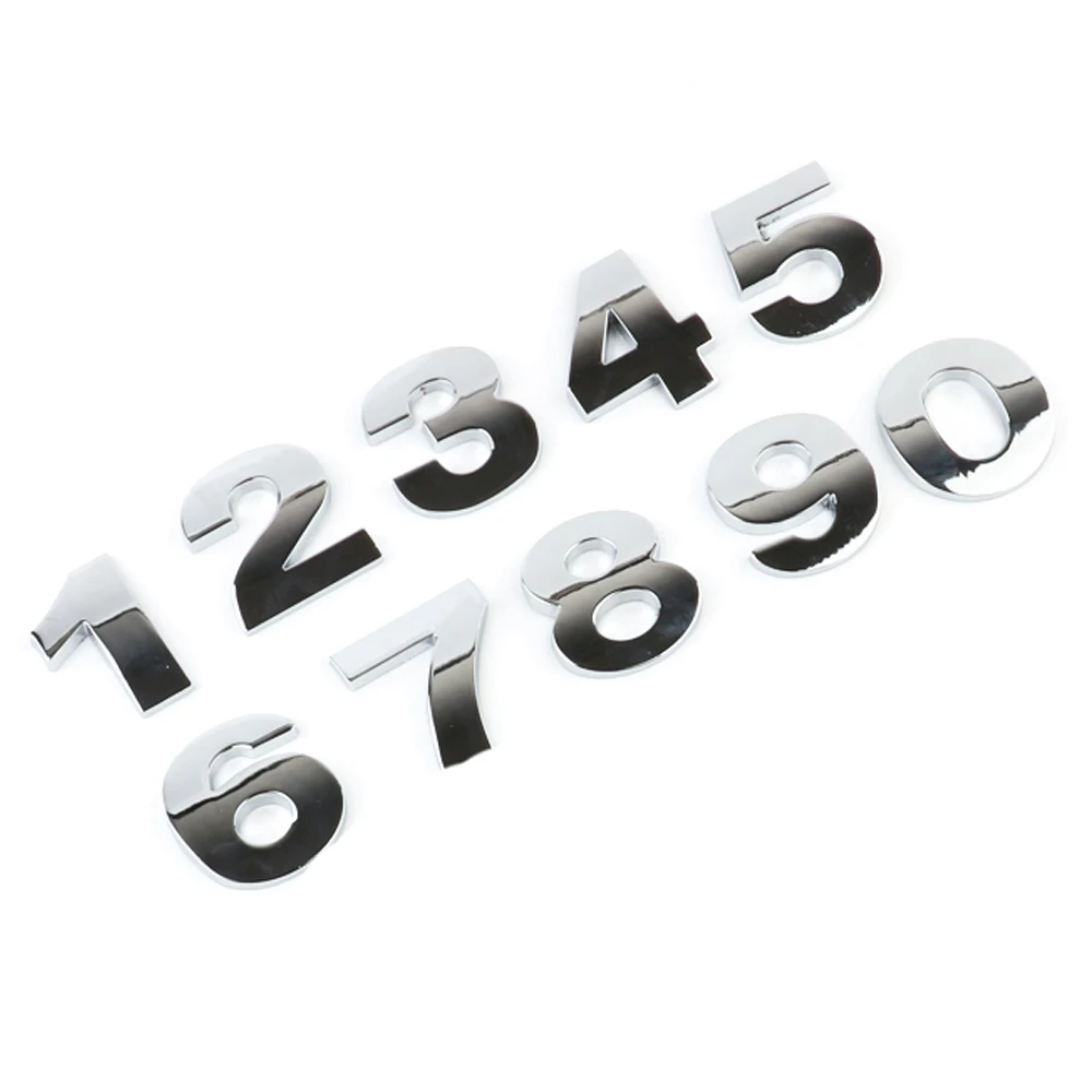Car Sticker 45mm 3D Metal DIY Letters Alphabet Emblem Chrome And Black Digital Badge Logo Accessories Motorcycle