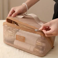 Organisateur de maquillage trousse de toilette féminine sac trousse de maquillage pochette de rangement boîte de luxe pour dame, sac à cosmétiques, sac de rangement pour voyage Zip 5