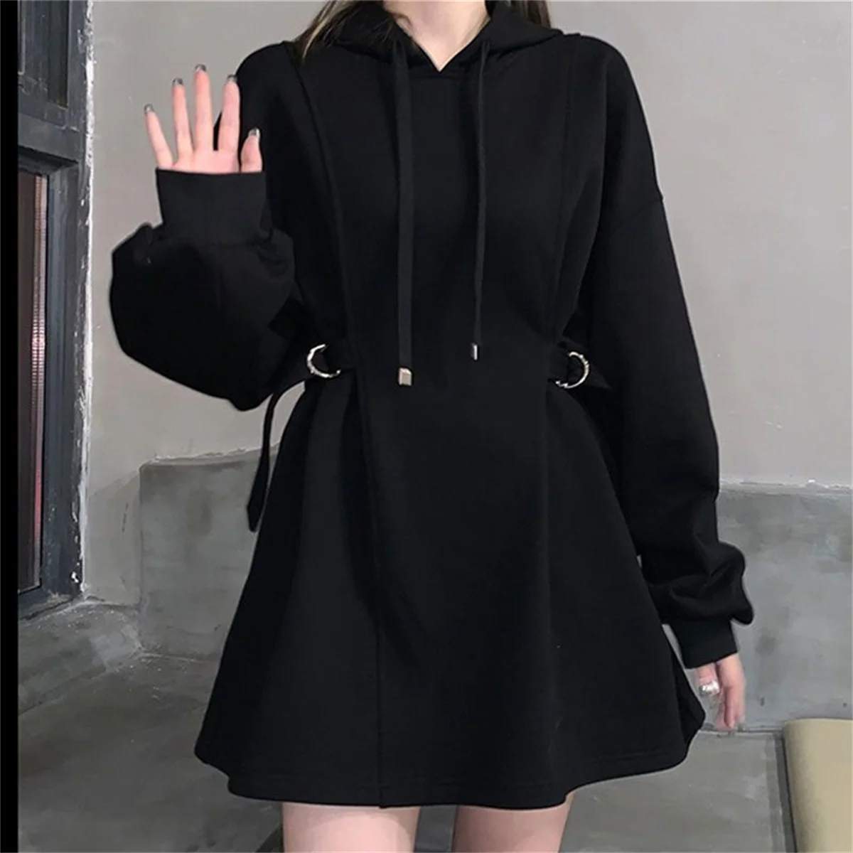 2025 Plus Size Waist Zipper Design Spring And Autumn Dressing Up Thin Hooded Coat Collection Casual Fashion Trends Versatile
