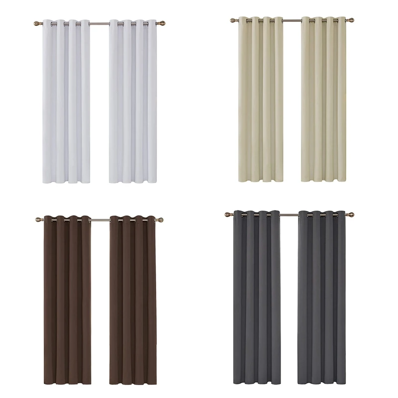 

Set Of 2 Blackout Curtains, Thermal Curtains, Opaque Curtains Room Curtain With Eyelets,96X52in (H X W)