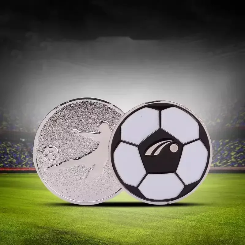 Sports Football Pattern Pick Edge Referee Side Toss Coin Football Whistle Loudly Fair Play Match Referee Tennis Soccer Match 1Pc