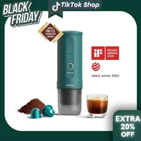 Outin Nano Portable Espresso Machine with Self-Heating, Mini Car Coffee Maker, Compatible with NS Capsule & Ground Coffee 1
