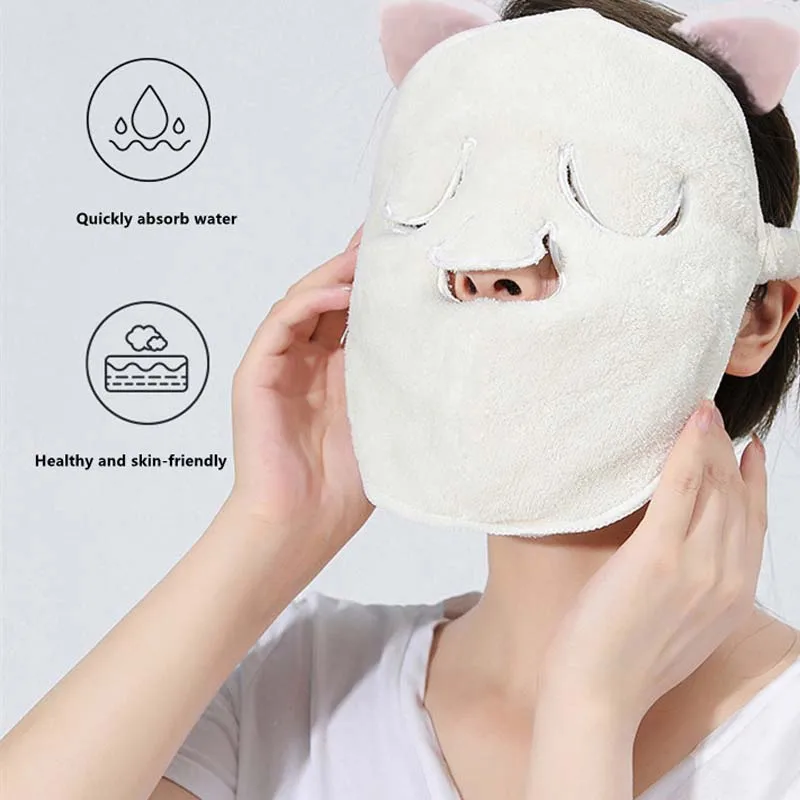 Facial Towel Beauty Salon and Hot Cold Compress Mask Thickened Coral Fleece Face Towel Weave Soft Absorbent Beauty Fit Facial 4