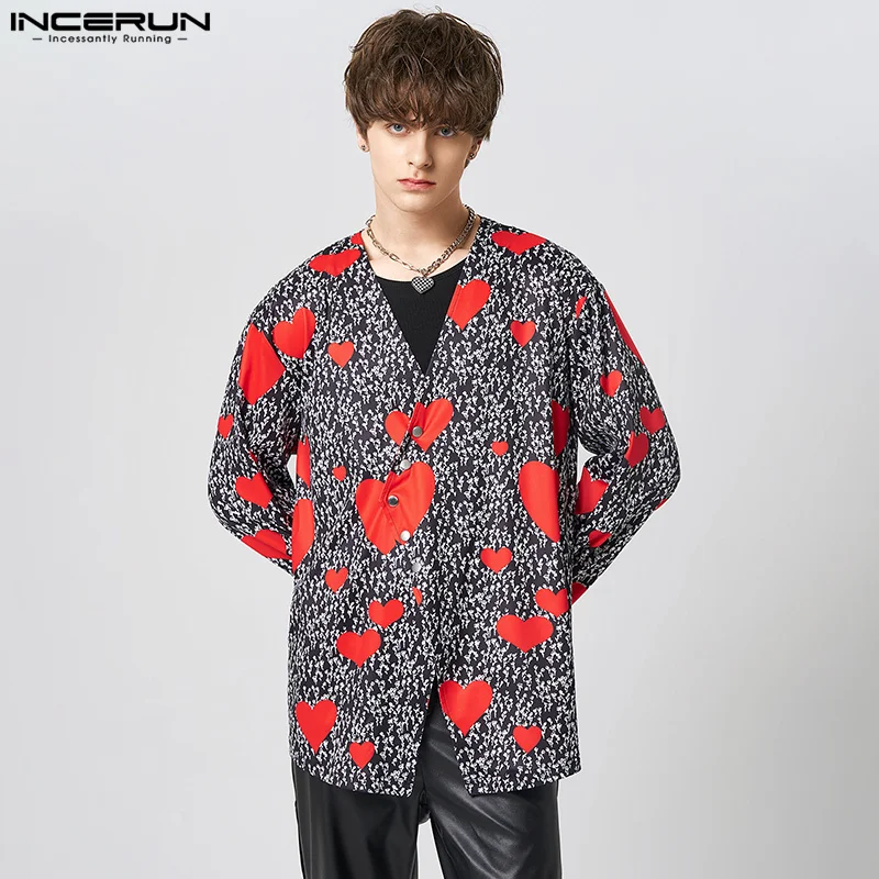 

Fashion Casual Style Tops INCERUN Men Shirts Fashion Printing Long Sleeve Tops Kimono Cardigan Male Vintage Outerwear S-5XL 2023