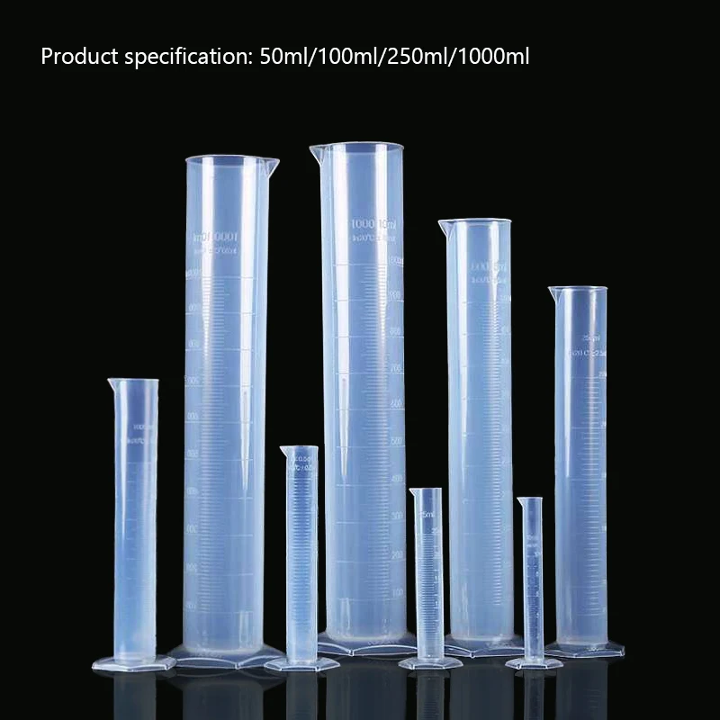 Plastic Measuring Cylinder 1pcs 50ml/100ml/250ml/1000ml Transparent Measuring Plastic Graduated Cylinder Lab Measuring Cup Laboratory Tools