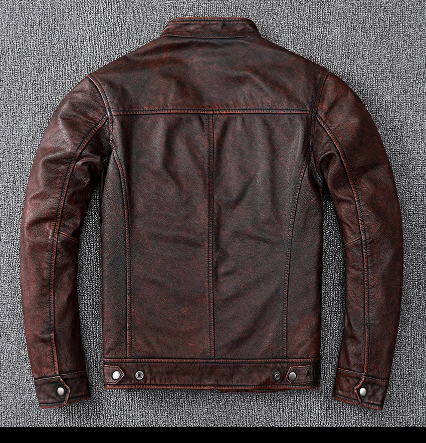 2023New Natural Calfskin Leather Jacket Men Genuine Leather Moto Jacket Autumn Short Classic Business Leisure Corium Coat