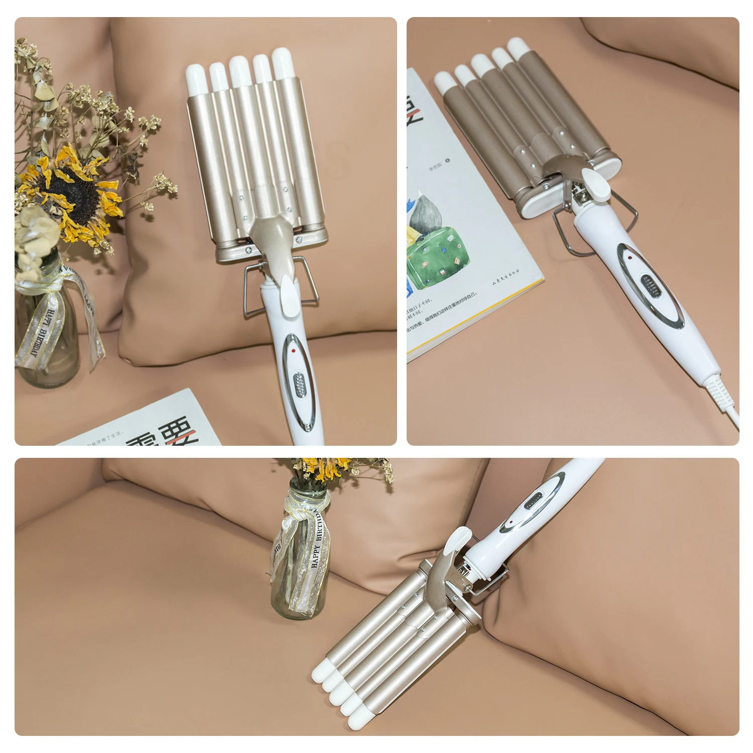 Beach Waves Three Wave Curling Iron Barrel Curling Iron Wand