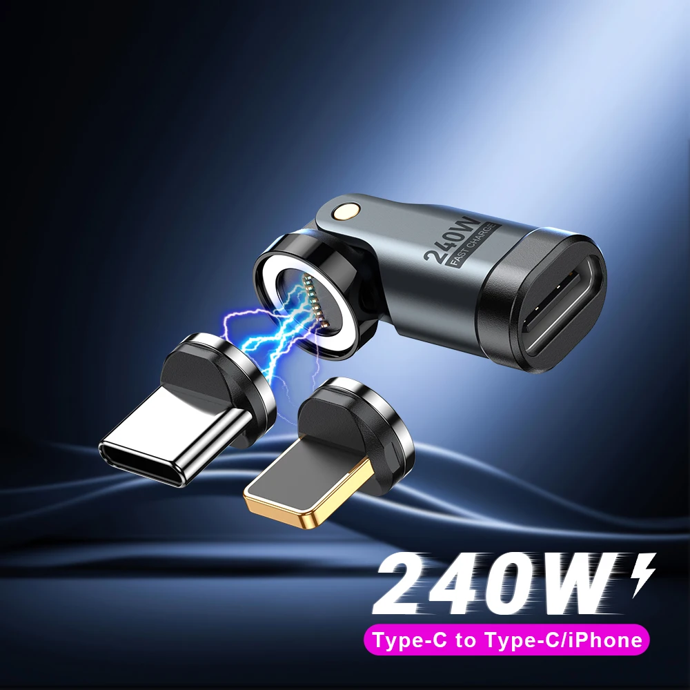 ตัวเลือกสินค้า อะแดปเตอร์แม่เหล็ก USB-C OTG ชาร์จเร็ว 240W สำหรับ iPhone 17/Xiaomi/MacBook