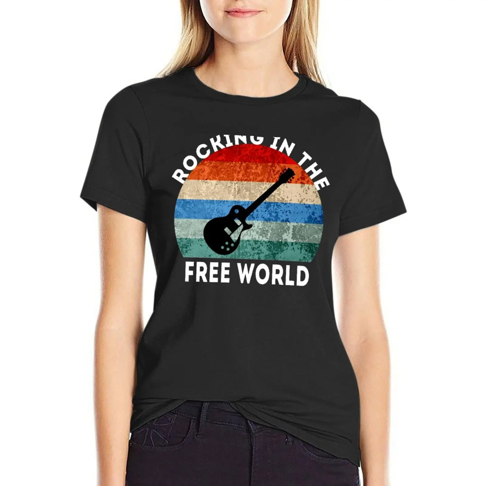 

Rockin In The Free World T-Shirt summer clothes plus size tops Women t-shirts