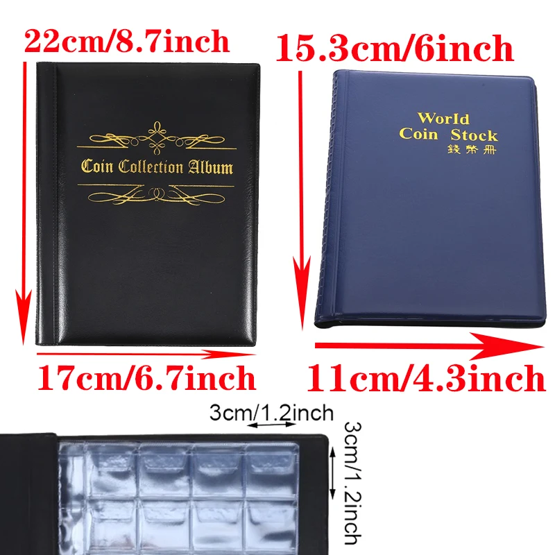480개 동전 수집품 정리함 기념 앨범 수집가용 북 편리한 보관 및 전시용 동전 전시 정리함 (수집가용)