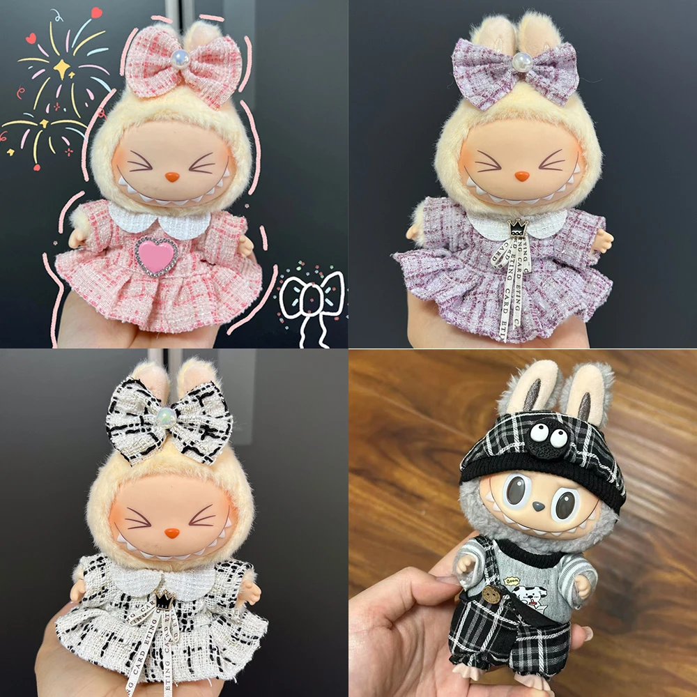 17cm Labubu Doll's Clothes Cute Fashion V1V2 Idol Clothing DIY Kids Gift Labubu Dress Cloak Gift Clothes Hair accessories Ropa 1