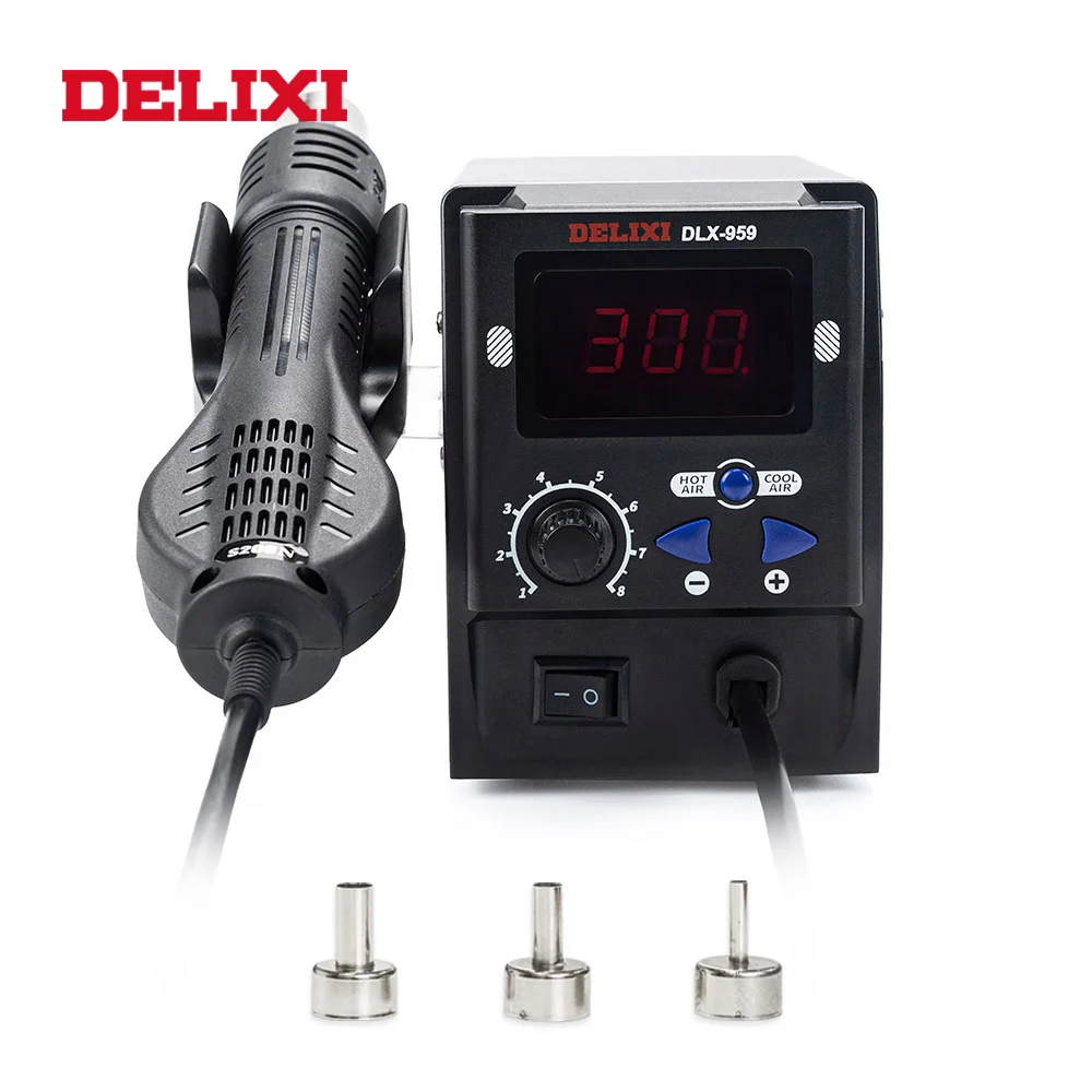 gas welding machine DELIXI Digital Display Hot Air Gun Rework Solder Station Constant Temperature Soldering Heat Gun For Phone Repair Welding Tools hot stapler plastic repair