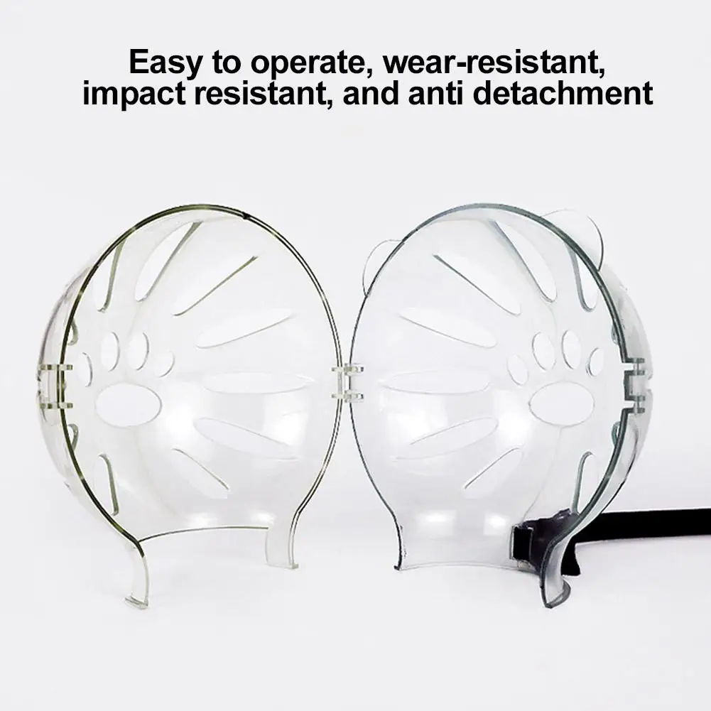 Cat Muzzle and Boots Anti Bite Cat Breathable Hood Anti-Licking Clear Reusable Helmet with Paw Cover Anti-Scratch Paw Shoes