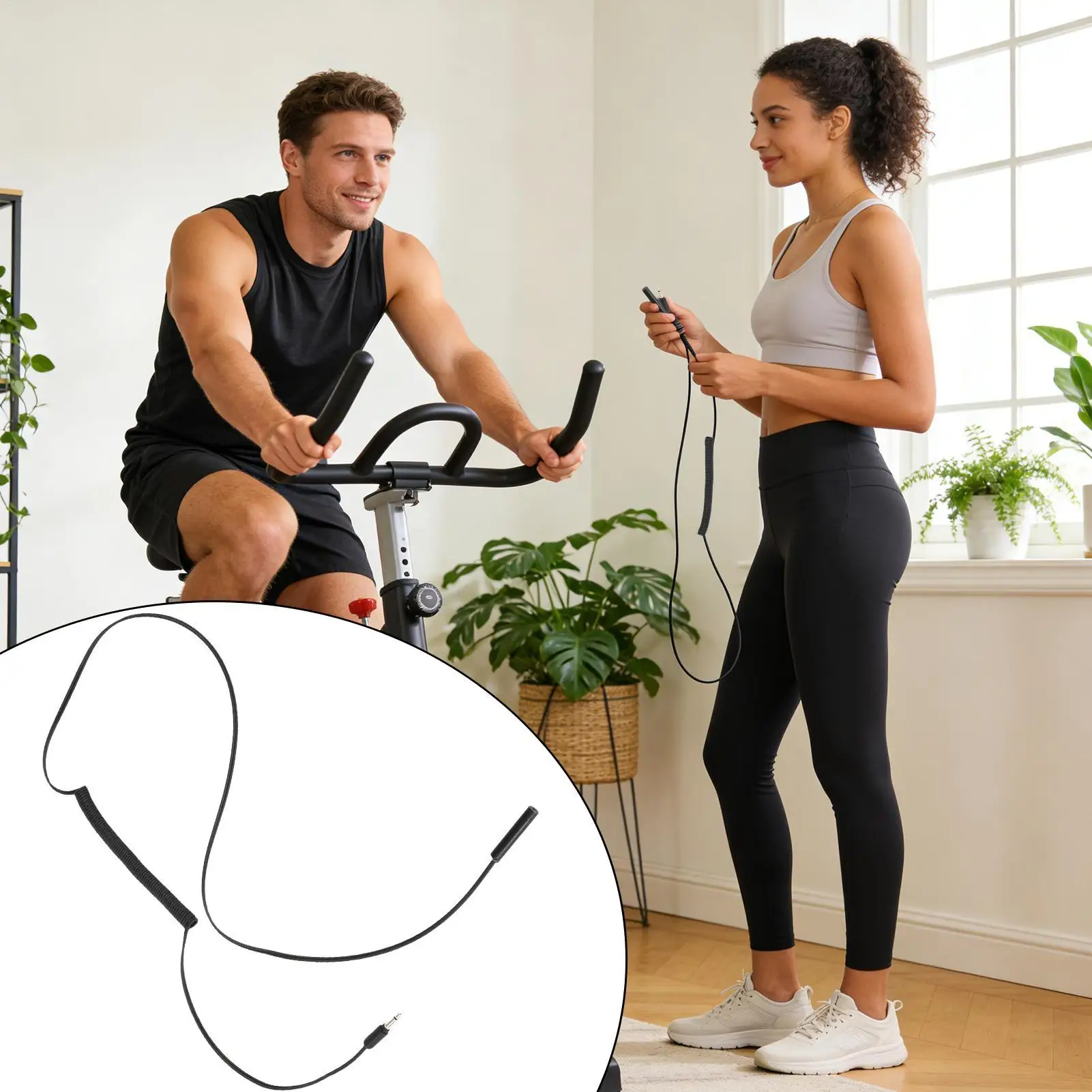 운동용 자전거 센서 케이블 교체 실내 사이클링용 고정식 자전거 와이어 유도선..