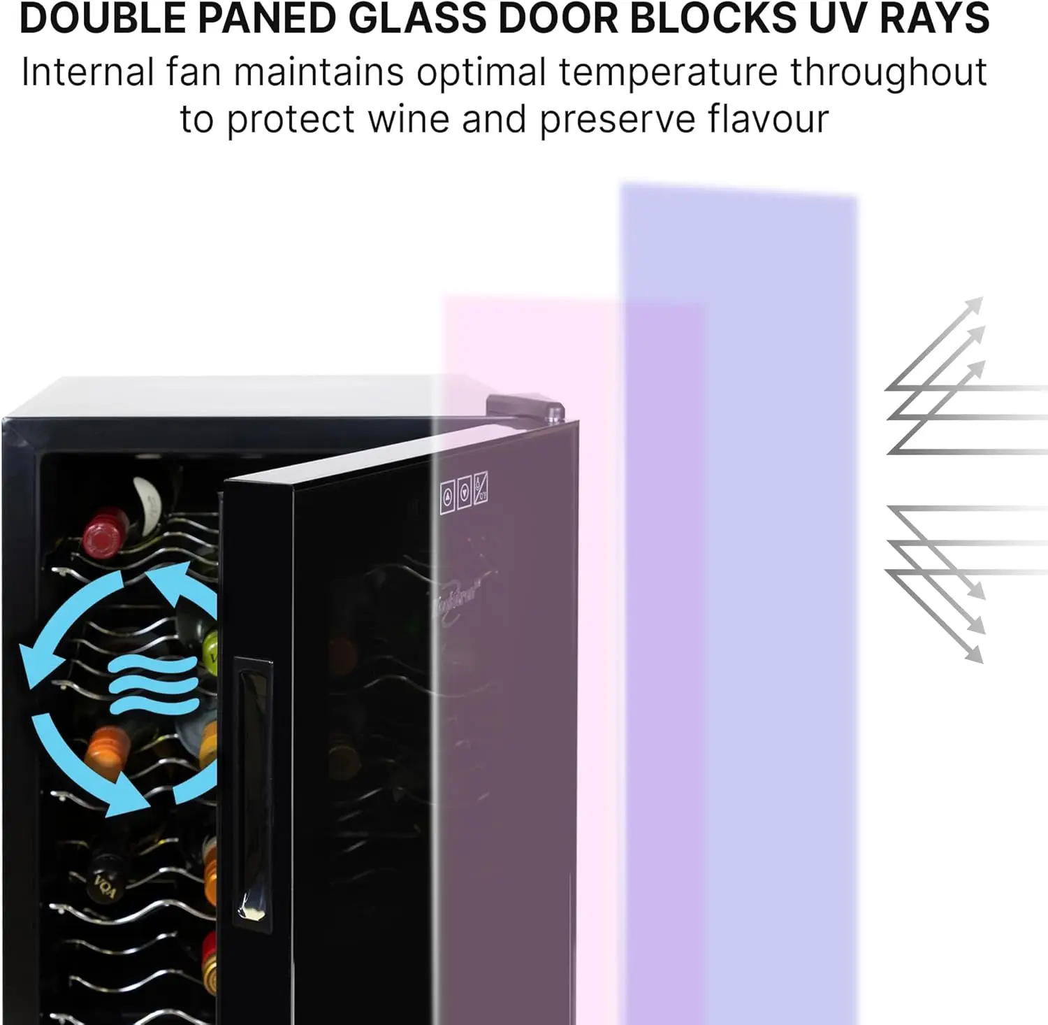 20 Bottle Refrigerator Wine Cooler, Black Thermoelectric Wine Fridge, 1.7 cu. ft. (48L), Under Counter Wine Cellar for Red 6