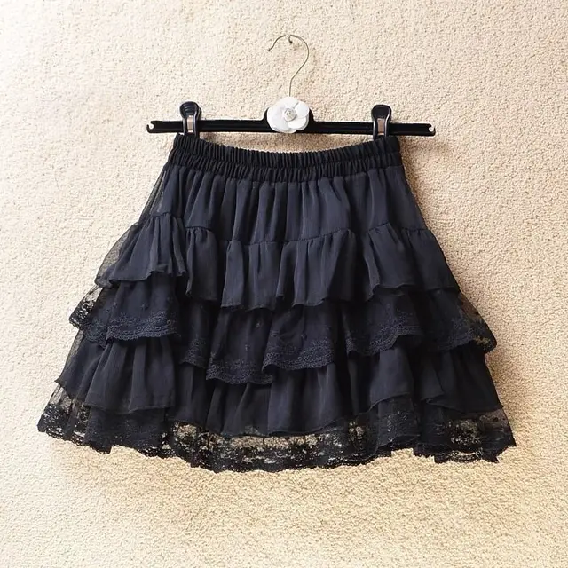 Short skirt white lace cake skirt skirt skirt female summer high waist thin a line skirt princess puffy skirt