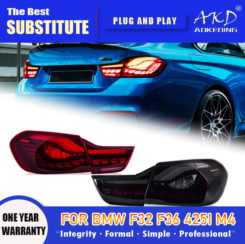 Задний фонарь AKD для BMW F32, F36, 425i, M4, GTS, светодиодный задний фонарь, задний противотуманный тормоз, сигнал поворота, автомобильные аксессуары