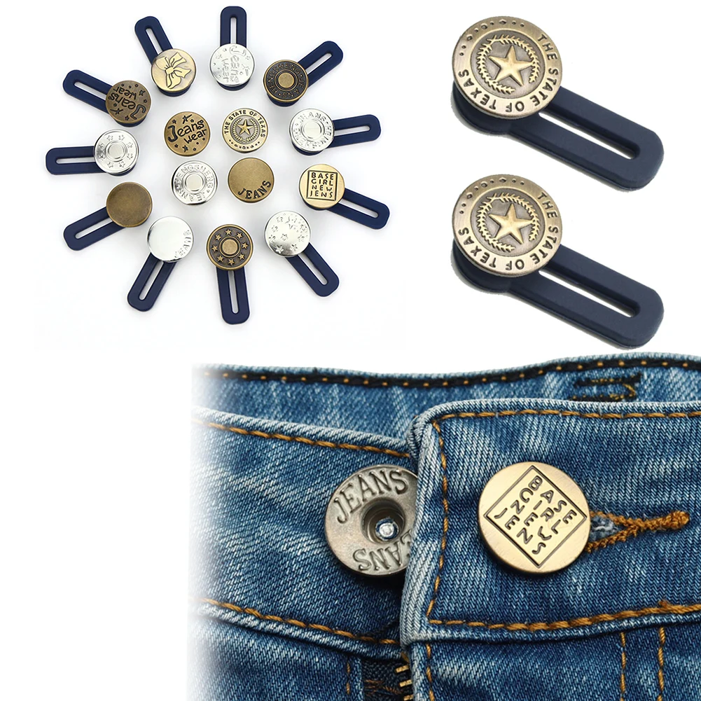 2022 New Metal Button Extender For Pants Jeans Free Sewing Adjustable