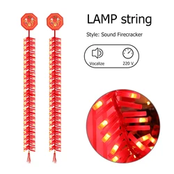 1.35m 92LED Electronic Firecracker Lamp with Sound 220V Lamp LED String Light for New Year Decoration Chinese Style Hangings