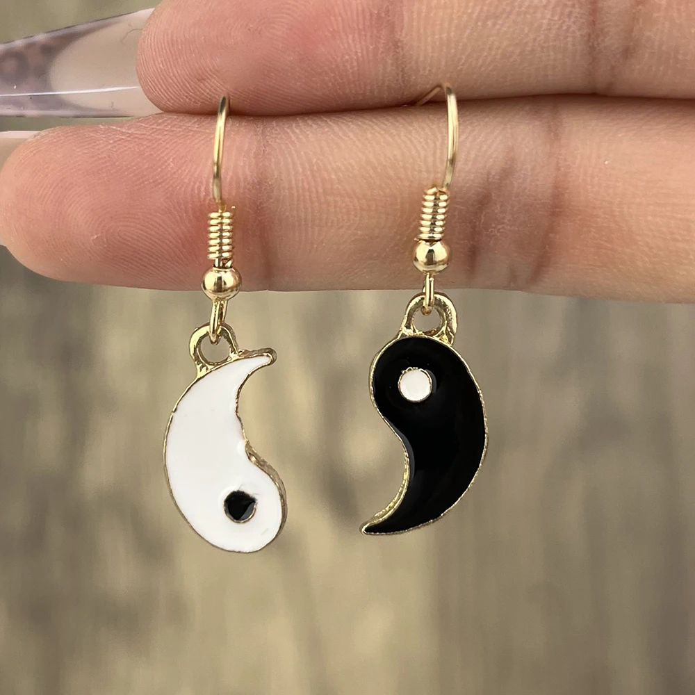 Drip Oil Tai Chi Gossip Drop Earrings For Women Fashion Simple Ladies Romantic Ball Pendant Earrings Jewelry Factory Wholesale - Image 3